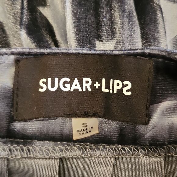 Blueish-gray velvet feel Sugar lips midi pleated skirt size S, new without tags! - Picture 4 of 12